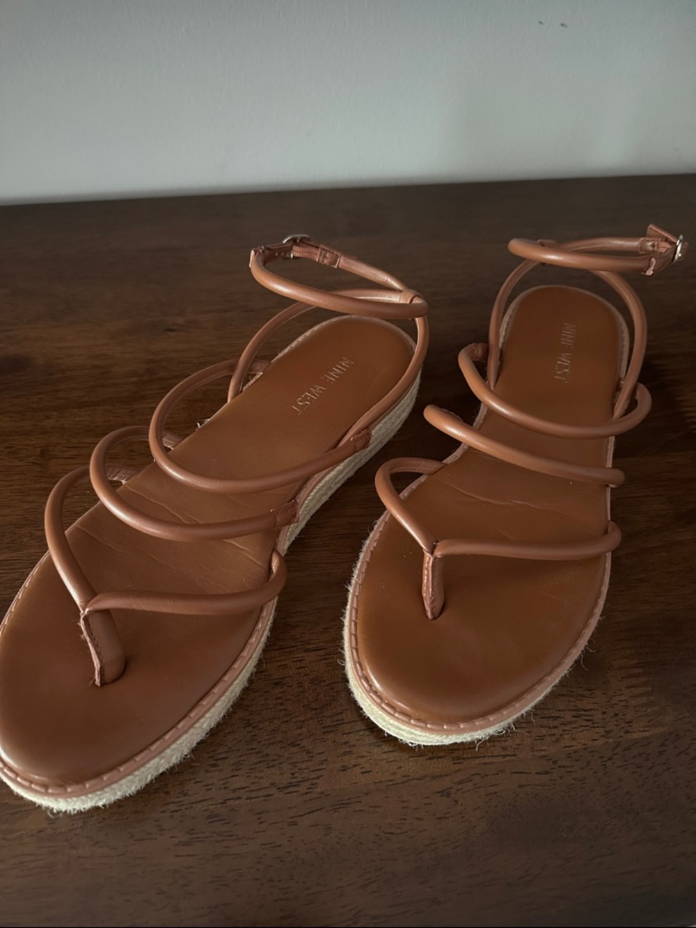 Nine West Brown Multi-Strap Espadrille Sandals